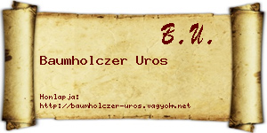 Baumholczer Uros névjegykártya
